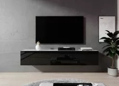 FURNIX RTV Zibo 160cm Weiß Schwarz glänzend -Kommoden Verkäufe 2023 7a0a6371075b41cb965d0d44a8c86dfe