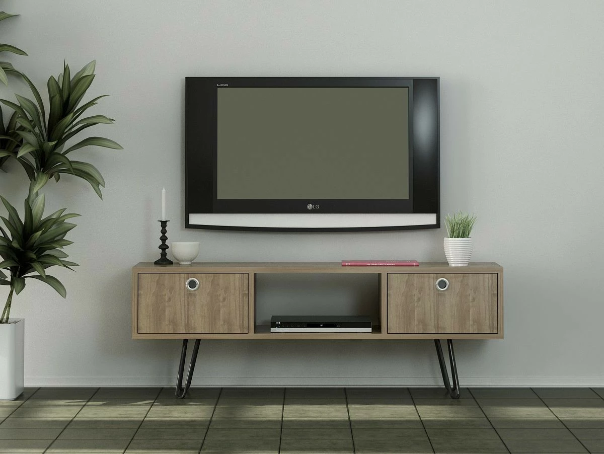 Moebel17 TV Lowboard Moda mit Metallfüße Walnuss 5 Moebel17 TV Lowboard Moda mit Metallfüße Walnuss – Bild 3