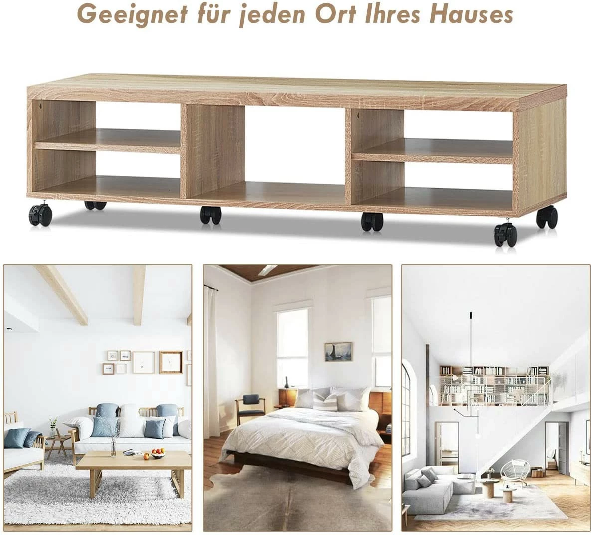 Costway Fernsehschrank Holz 7 Costway Fernsehschrank Holz – Bild 5