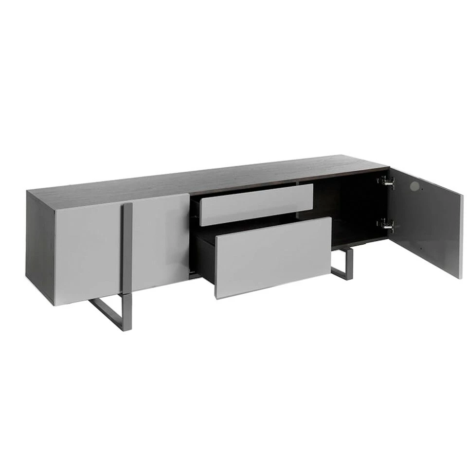 ANGEL CERDA TV-Ständer aus Wenge und grauem Stahl 6 ANGEL CERDA TV-Ständer aus Wenge und grauem Stahl – Bild 4