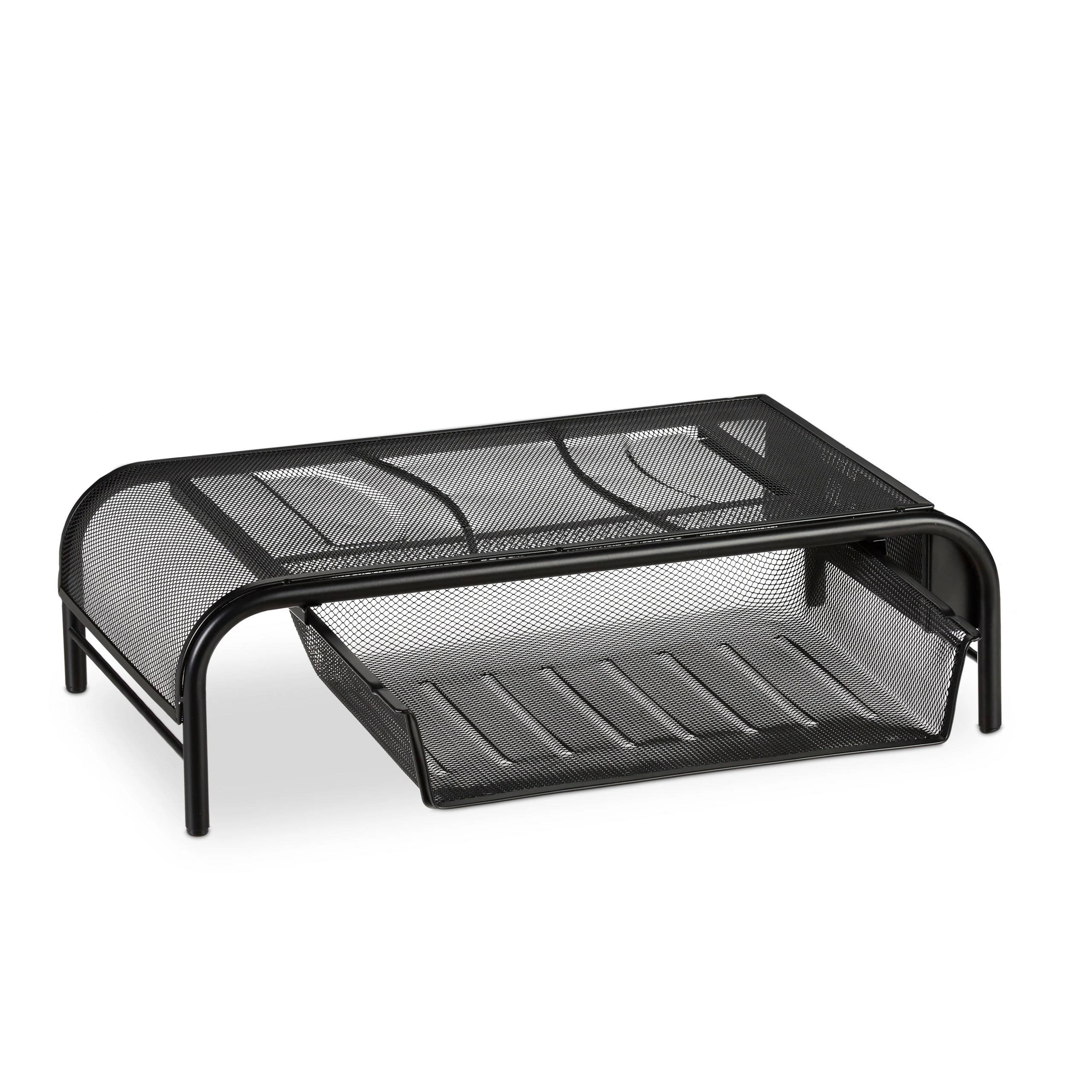 Relaxdays Monitorständer mit Schublade - Schwarz - Metall 7 Relaxdays Monitorständer mit Schublade - Schwarz - Metall – Bild 5