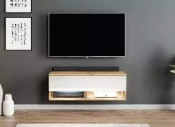 FURNIX TV-Schrank Alyx 100cm Wotan-Weiß mit LED -Kommoden Verkäufe 2023 a23ac836cae7464989de7e94781f003d