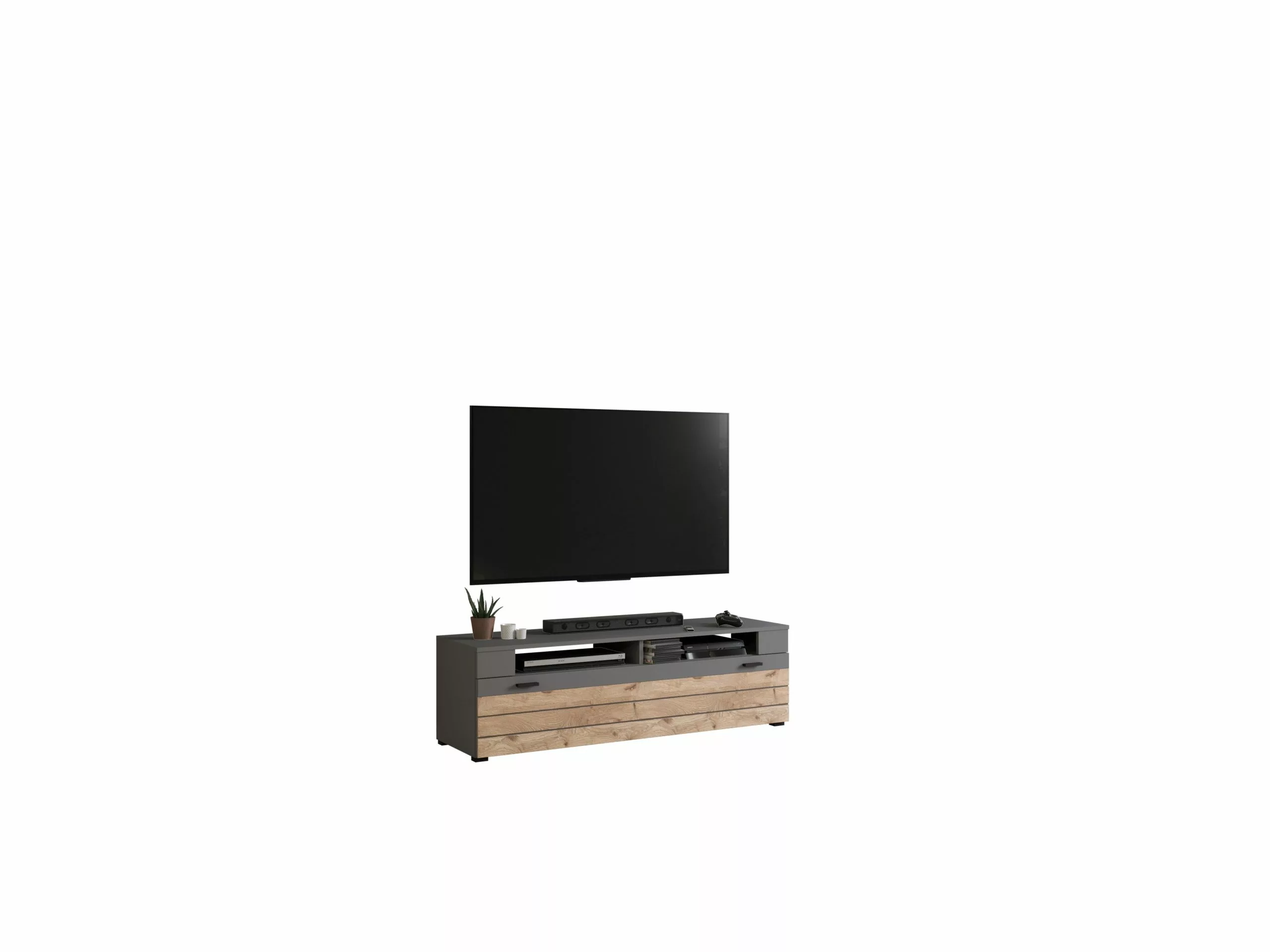 The Kuup TV Lowboard Matt Grau Nox Oak - 140 x 43 cm 3 The Kuup TV Lowboard Matt Grau Nox Oak - 140 x 43 cm