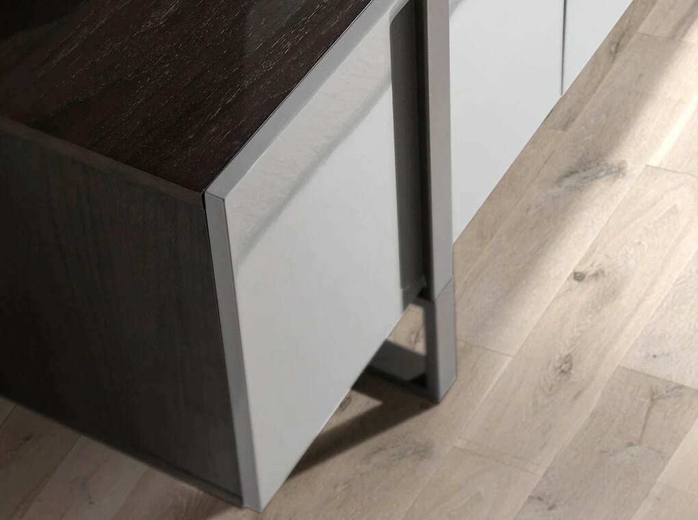 ANGEL CERDA TV-Ständer aus Wenge und grauem Stahl 10 ANGEL CERDA TV-Ständer aus Wenge und grauem Stahl – Bild 8