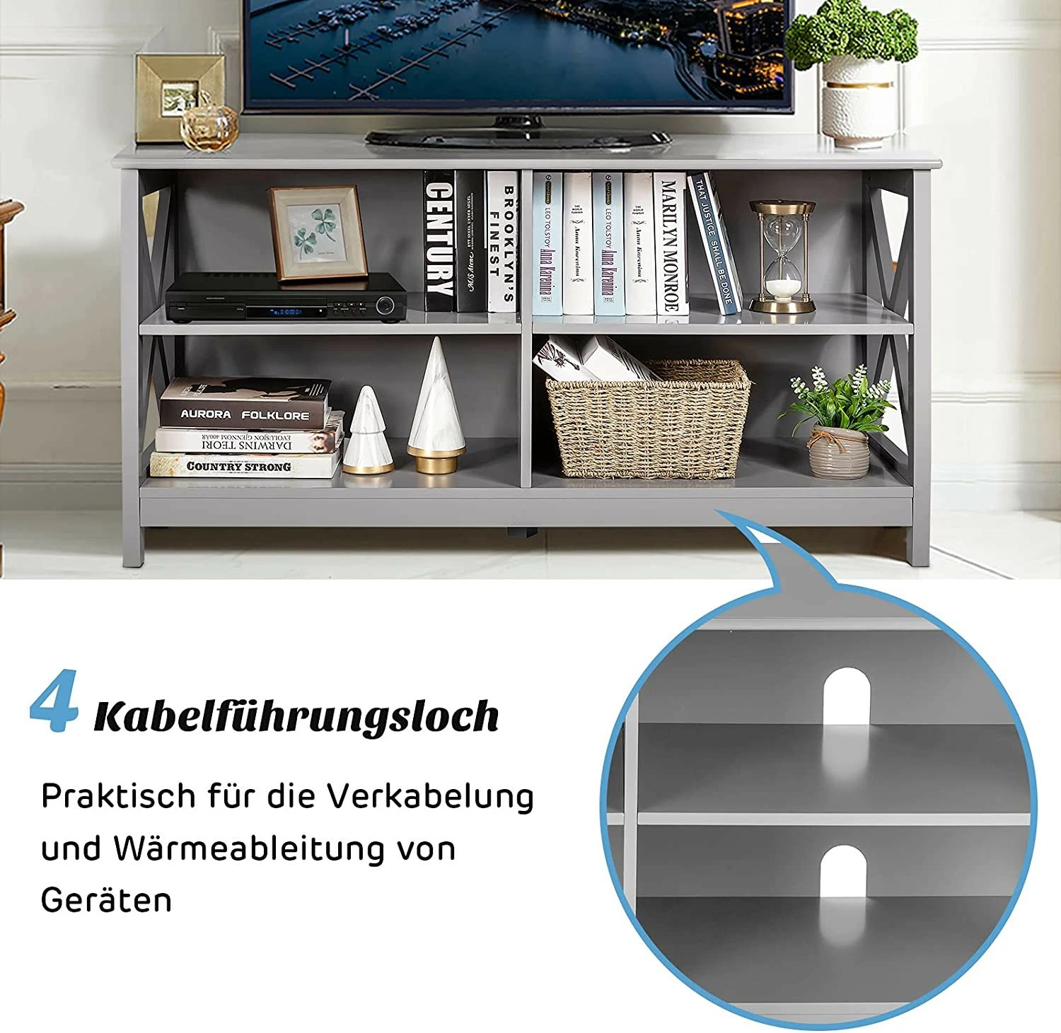 Costway TV Schrank Fernsehschrank 6 Costway TV Schrank Fernsehschrank – Bild 4