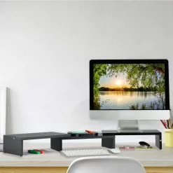 Relaxdays Schwarzer Monitorständer für 2 Monitore -Kommoden Verkäufe 2023 bc128fa8f5d84a1aa9660f0d272e4586