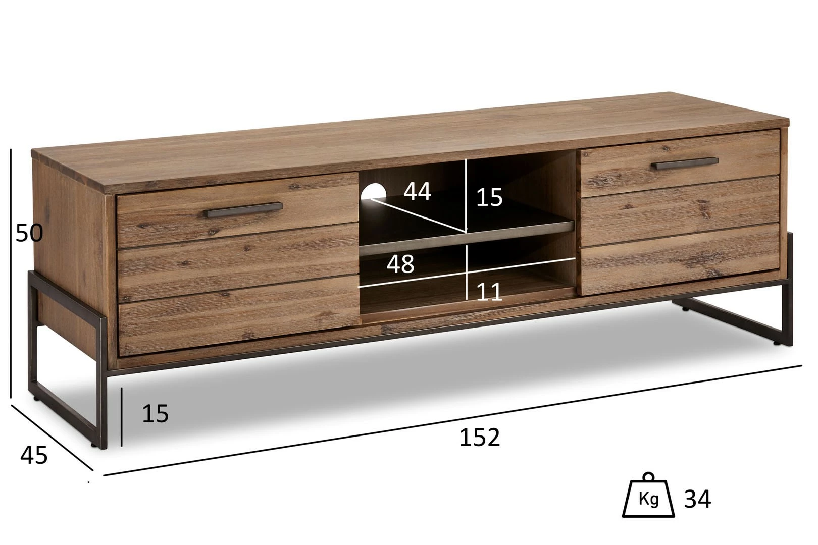 Ebuy24 Mallorca TV Tisch - Mallorca TV Tisch 2 Türen, 1 Einlegeboden braun. 13 Ebuy24 Mallorca TV Tisch - Mallorca TV Tisch 2 Türen, 1 Einlegeboden braun. – Bild 11