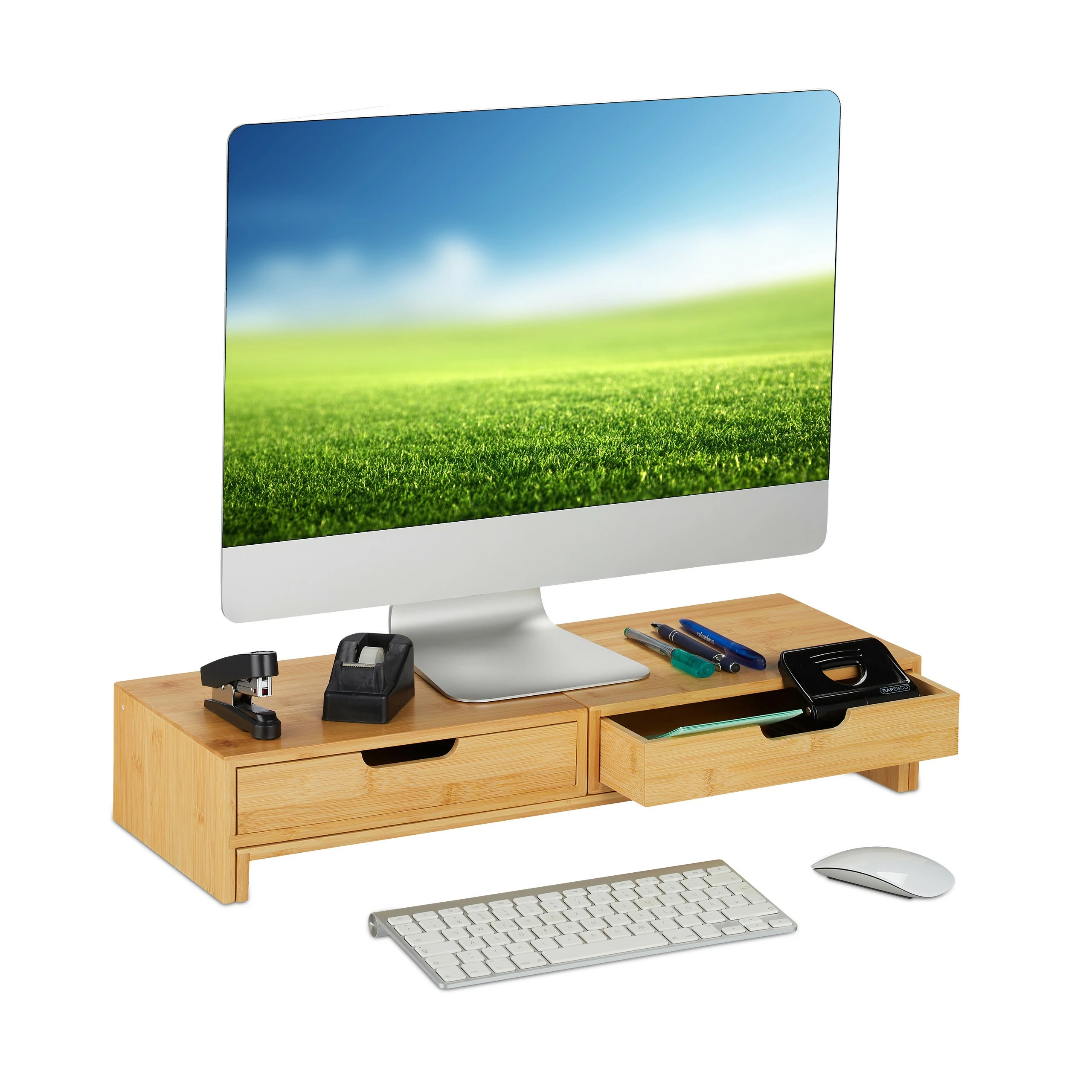 Relaxdays Monitorständer für 2 Monitore 3 Relaxdays Monitorständer für 2 Monitore