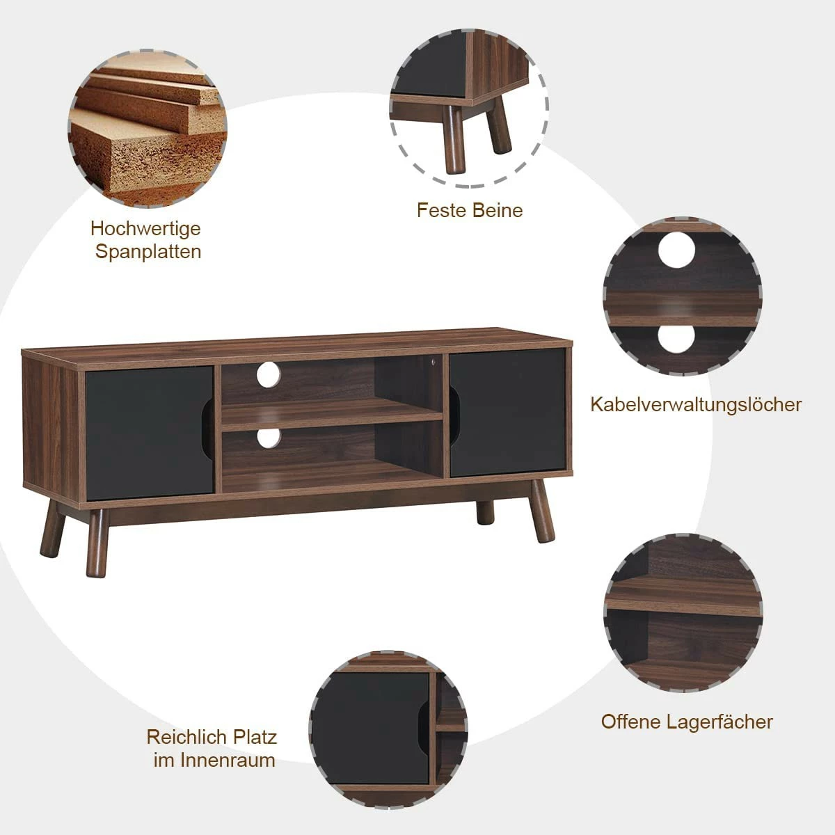 Costway TV-Ständer Fernsehschrank 7 Costway TV-Ständer Fernsehschrank – Bild 5