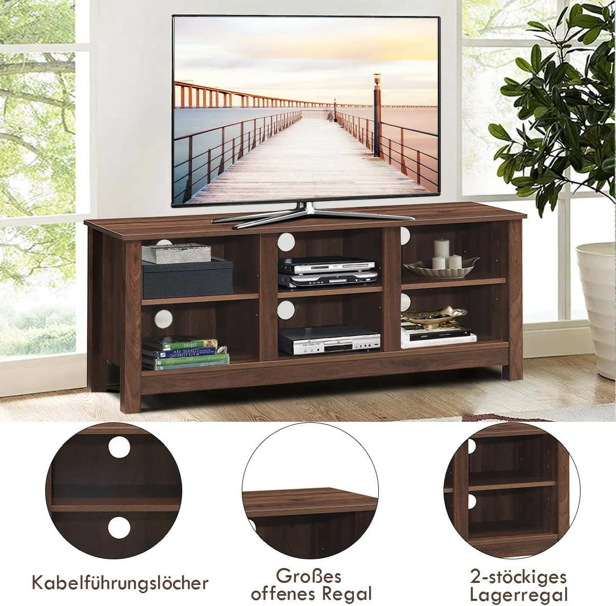 Costway TV-Schrank mit Regale 6 Costway TV-Schrank mit Regale – Bild 4