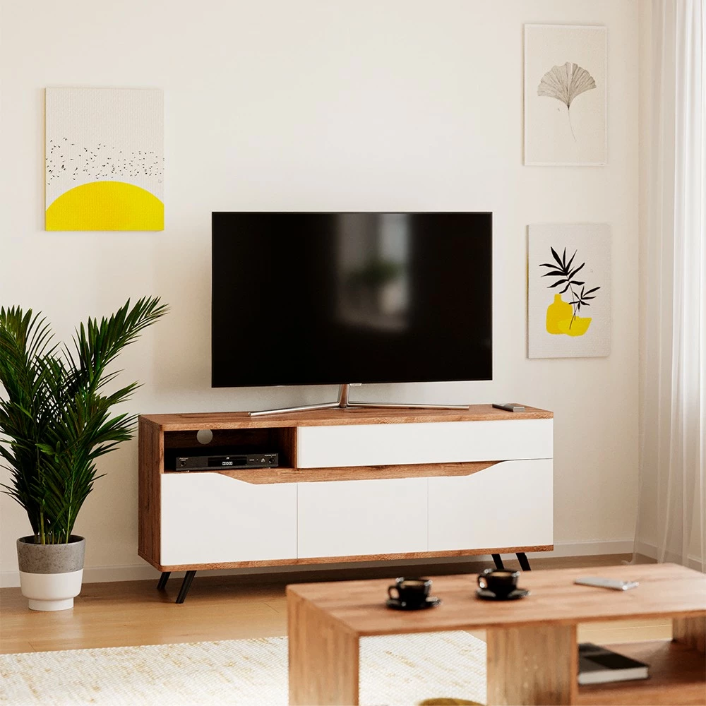 Vicco Lowboard „Ammar" Goldkraft/Weiß 4 Vicco Lowboard „Ammar" Goldkraft/Weiß – Bild 2