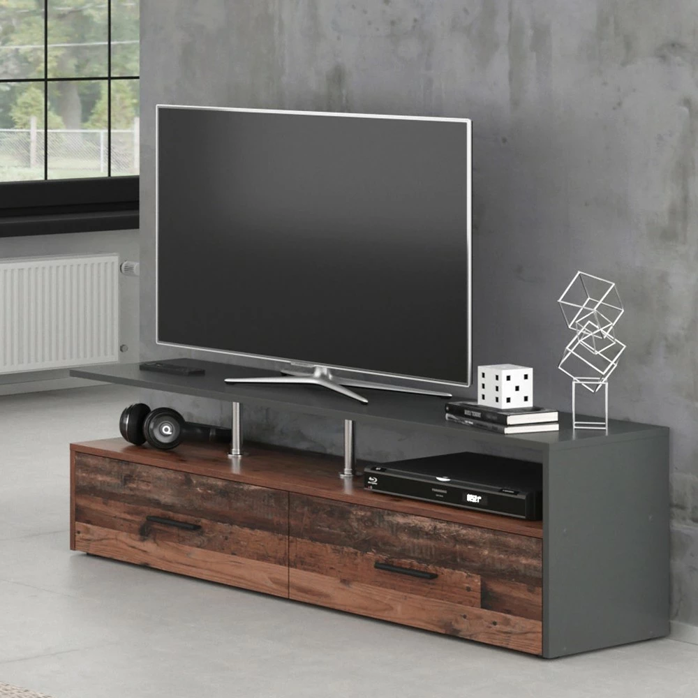 Vicco Lowboard „Amato“ Old Style/Anthrazit 4 Vicco Lowboard „Amato“ Old Style/Anthrazit – Bild 2