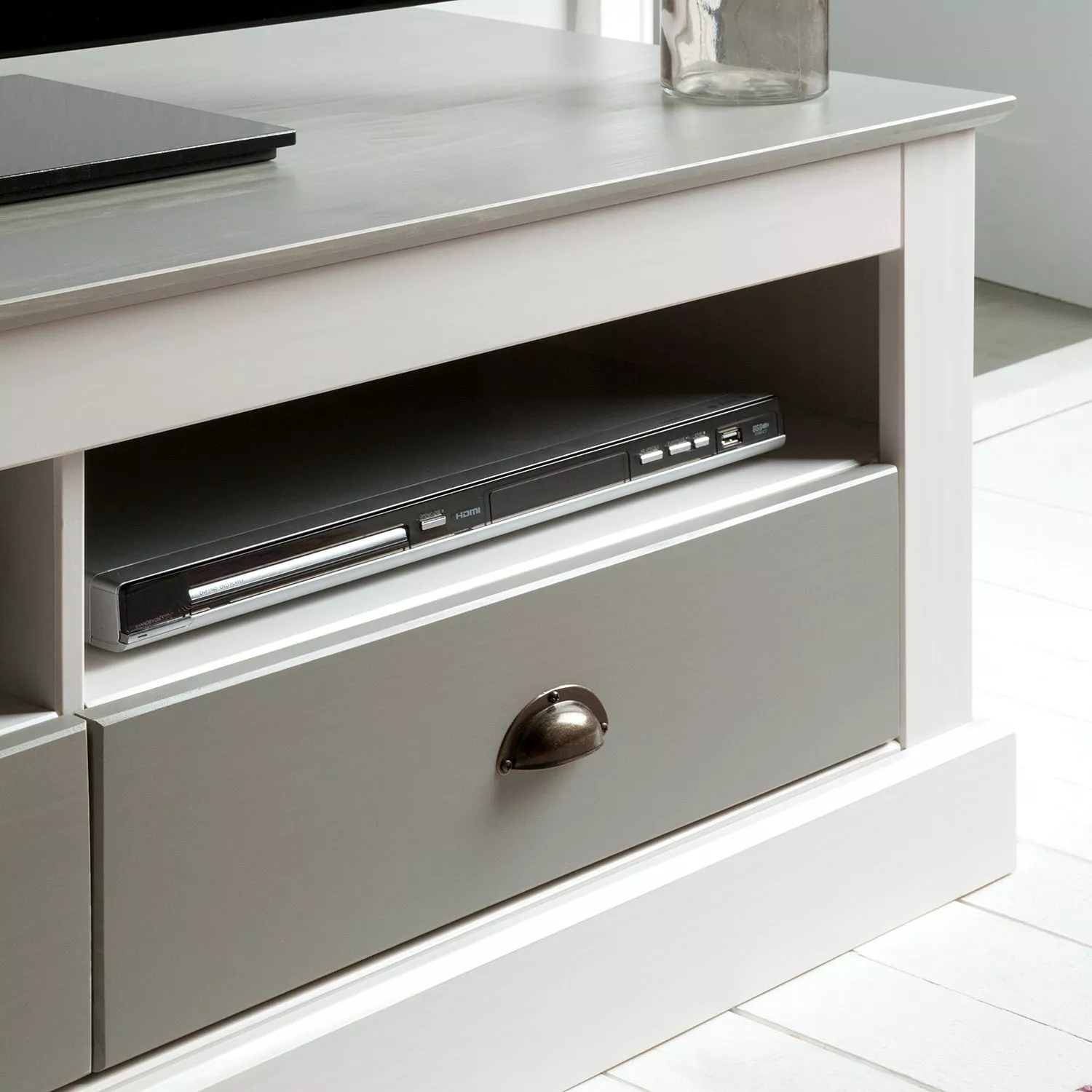 Maison Belfort TV-Lowboard Neely I - Weiß / Grau 10 Maison Belfort TV-Lowboard Neely I - Weiß / Grau – Bild 8