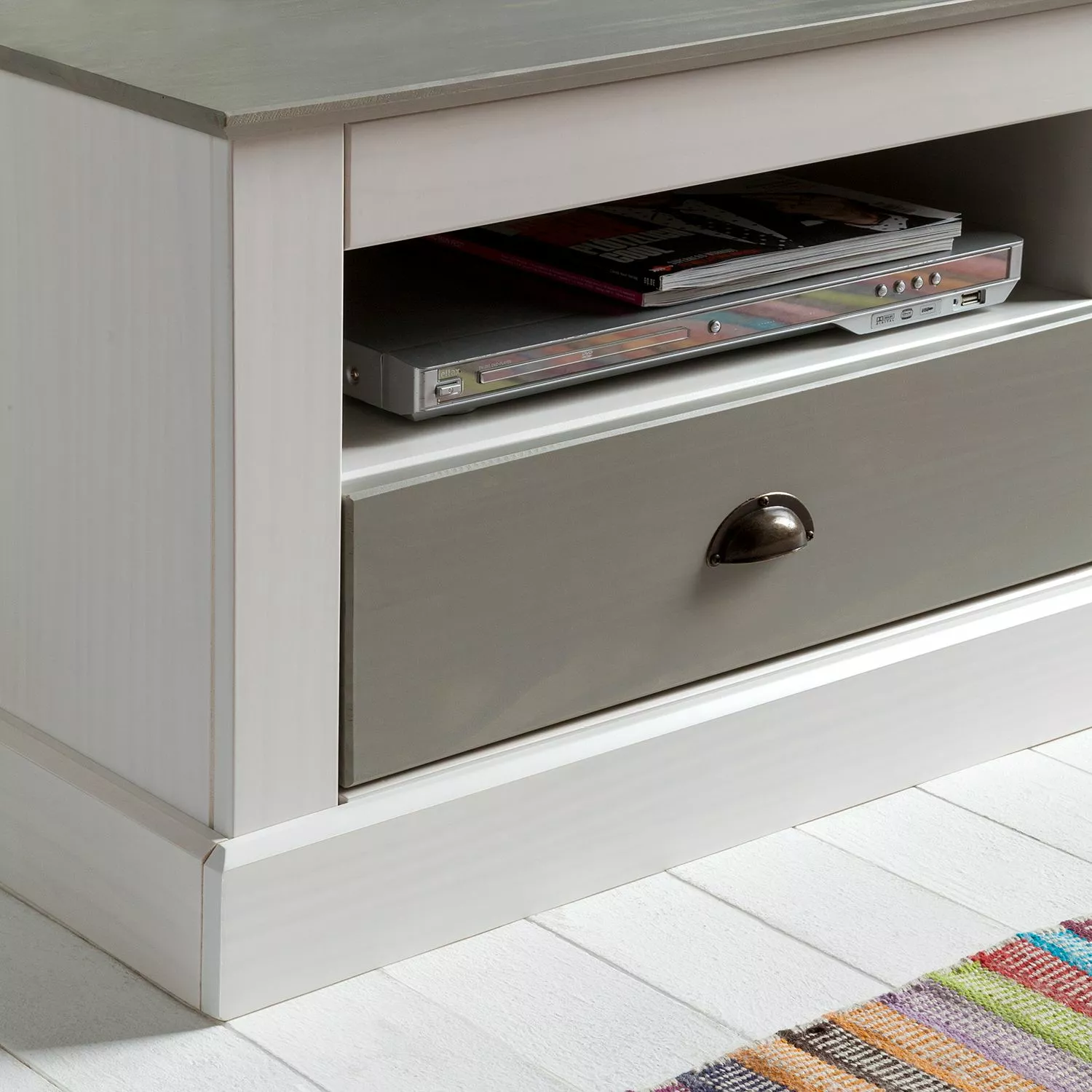 Maison Belfort TV-Lowboard Neely I - Weiß / Grau 9 Maison Belfort TV-Lowboard Neely I - Weiß / Grau – Bild 7