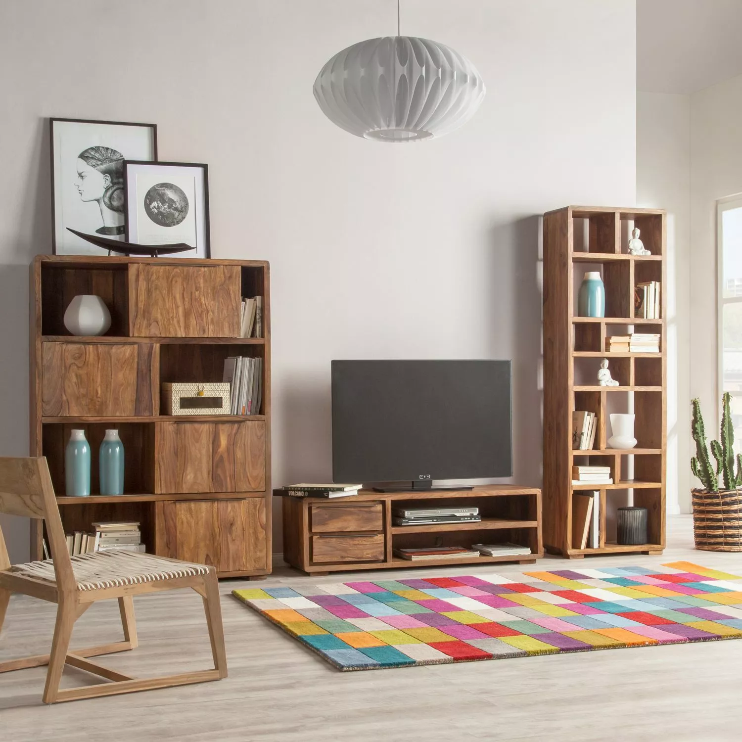 Ars Natura TV-Lowboard Trangle - Sheesham massiv 4 Ars Natura TV-Lowboard Trangle - Sheesham massiv – Bild 2