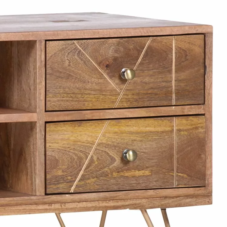 Ars manufacti TV-Lowboard Argallo - Mango massiv / Metall - Mango / Gold 5 Ars manufacti TV-Lowboard Argallo - Mango massiv / Metall - Mango / Gold – Bild 3