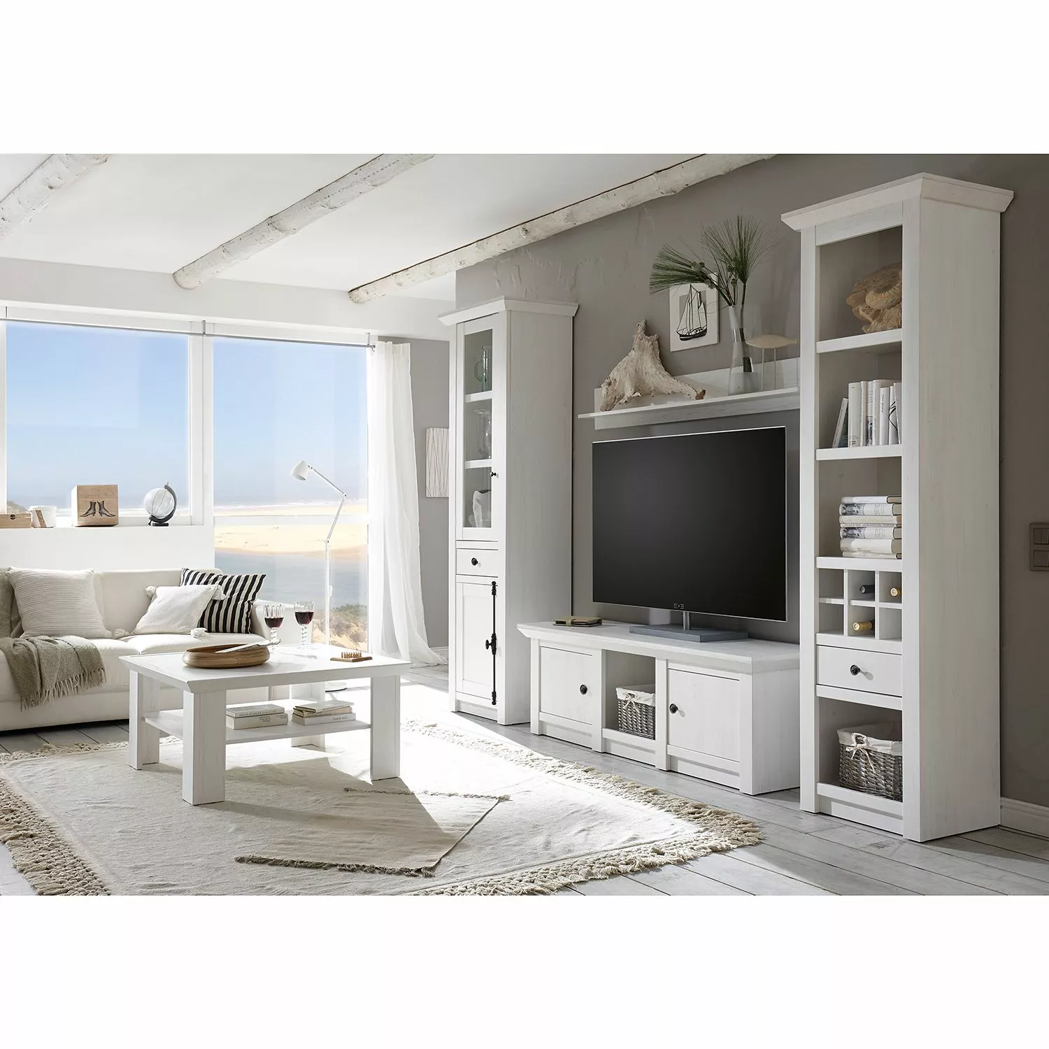 Maison Belfort TV-Lowboard Geestland - Pinie Weiß Dekor 7 Maison Belfort TV-Lowboard Geestland - Pinie Weiß Dekor – Bild 5