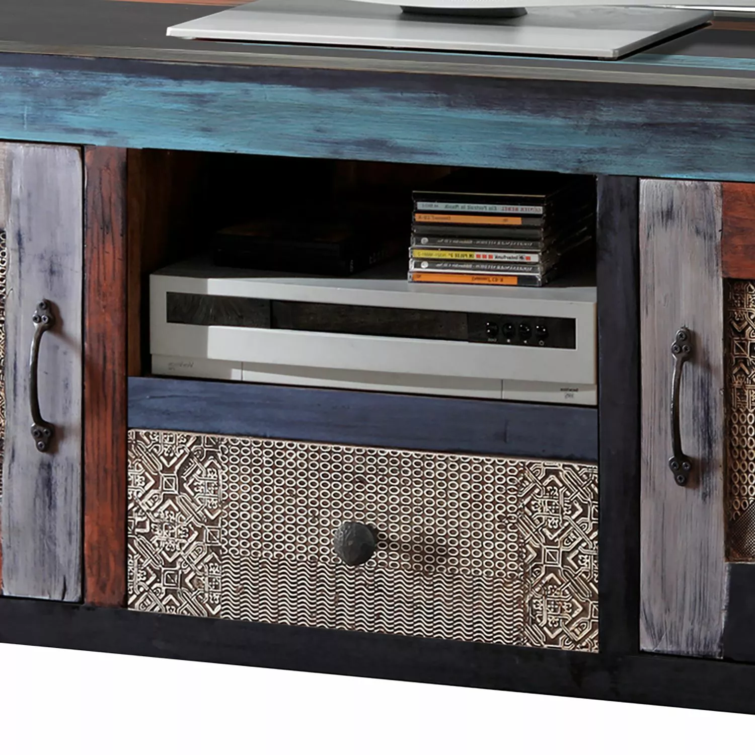 Wolf-Möbel TV-Lowboard Goa III - Mango teilmassiv - Mango Dunkelbraun / Blau 12 Wolf-Möbel TV-Lowboard Goa III - Mango teilmassiv - Mango Dunkelbraun / Blau – Bild 10