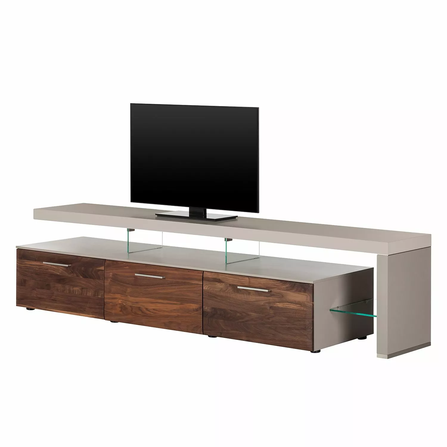 GWINNER TV-Lowboard Solano II - Nussbaum / Platingrau - Ausrichtung rechts - Ohne Beleuchtung 3 GWINNER TV-Lowboard Solano II - Nussbaum / Platingrau - Ausrichtung rechts - Ohne Beleuchtung