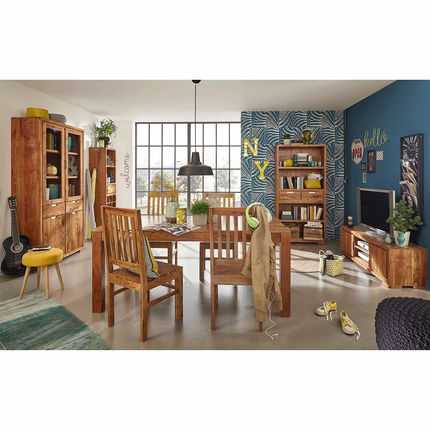 Wolf-Möbel TV-Lowboard Vision I - Akazie massiv 4 Wolf-Möbel TV-Lowboard Vision I - Akazie massiv – Bild 2