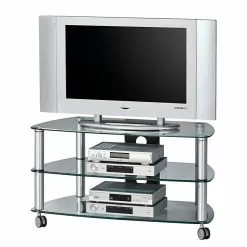 Maja Möbel TV-Rack Glenview I - Aluminium/Klarglas